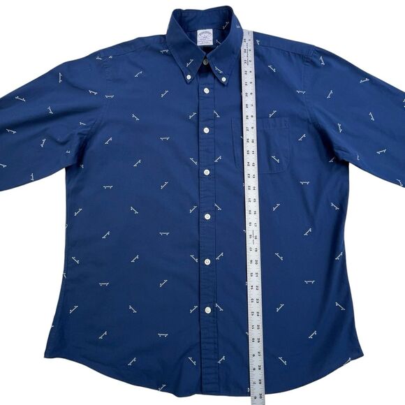 Brooks Brothers Shirt Men Large Blue Skateboard Embroidery Regent Fit Skate Polo - Picture 12 of 13